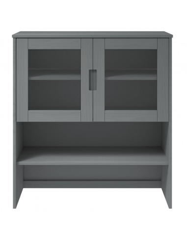 Piano Credenza MOLDE Grigio 90x35x100 cm Legno Massello di Pino