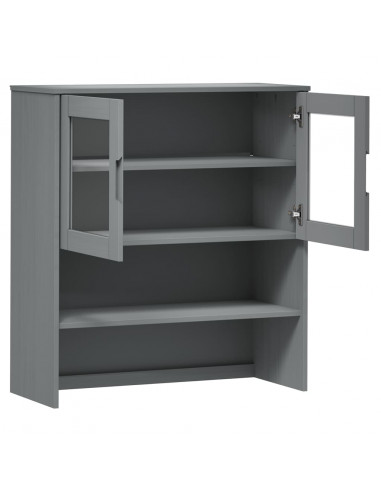 Piano Credenza MOLDE Grigio 90x35x100 cm Legno Massello di Pino