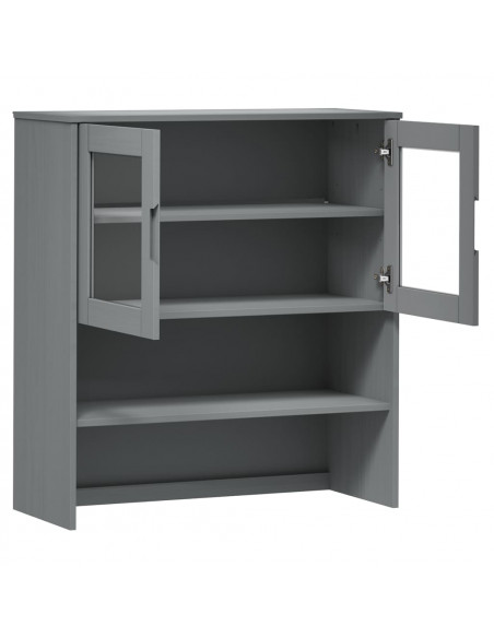 Piano Credenza MOLDE Grigio 90x35x100 cm Legno Massello di Pino