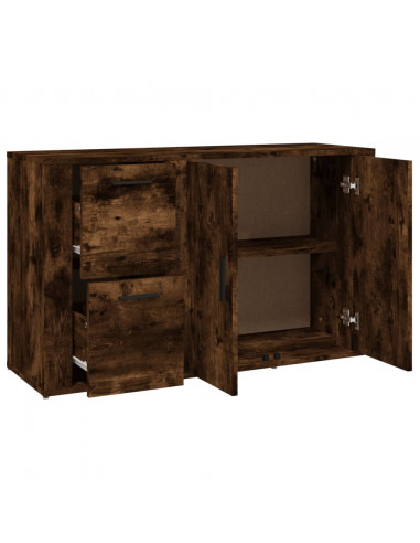 Credenza Rovere Fumo 100x33x59,5 cm in Legno Multistrato