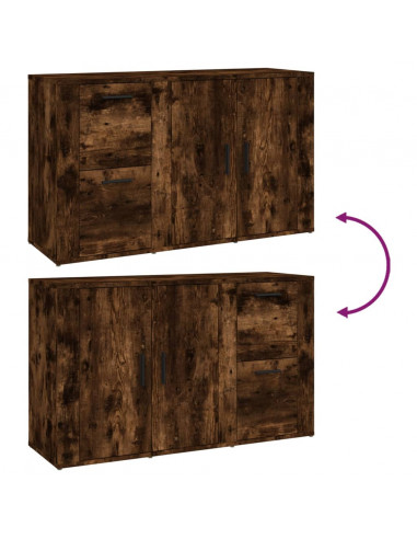 Credenza Rovere Fumo 100x33x59,5 cm in Legno Multistrato