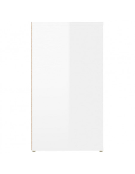 Credenza Bianco Lucido 100x33x59,5 cm in Legno Multistrato