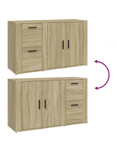 Credenza Rovere Sonoma 100x33x59,5 cm in Legno Multistrato