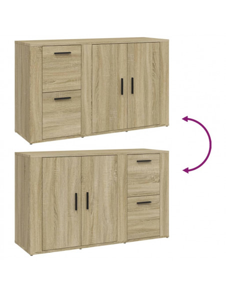 Credenza Rovere Sonoma 100x33x59,5 cm in Legno Multistrato