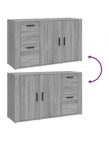 Credenza Grigio Sonoma 100x33x59,5 cm in Legno Multistrato