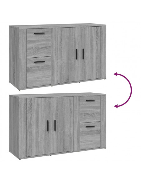 Credenza Grigio Sonoma 100x33x59,5 cm in Legno Multistrato