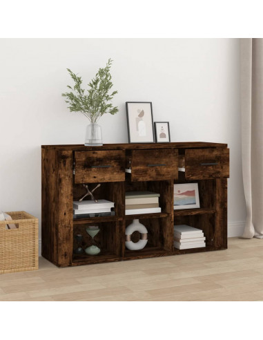 Credenza Rovere Fumo 100x30x59,5 cm in Legno Multistrato