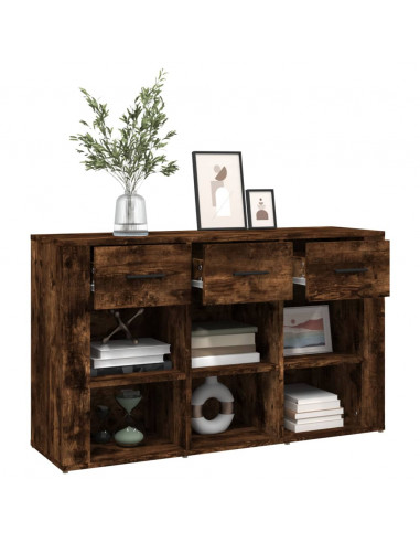 Credenza Rovere Fumo 100x30x59,5 cm in Legno Multistrato