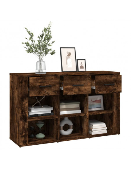 Credenza Rovere Fumo 100x30x59,5 cm in Legno Multistrato