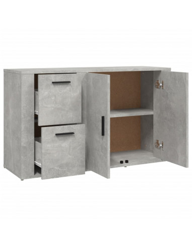 Credenza Grigio Cemento 100x33x59,5 cm in Legno Multistrato