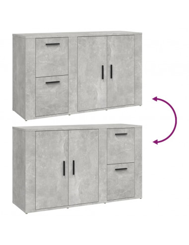 Credenza Grigio Cemento 100x33x59,5 cm in Legno Multistrato