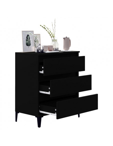 Credenza Nero 60x35x70 cm in Legno Multistrato