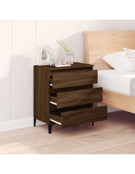 Credenza Rovere Marrone 60x35x70 cm in Legno Multistrato