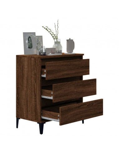 Credenza Rovere Marrone 60x35x70 cm in Legno Multistrato