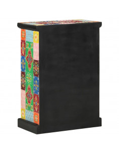 Credenza Dipinta Mano con Ante 53x30x75 cm Legno Massello Mango 2