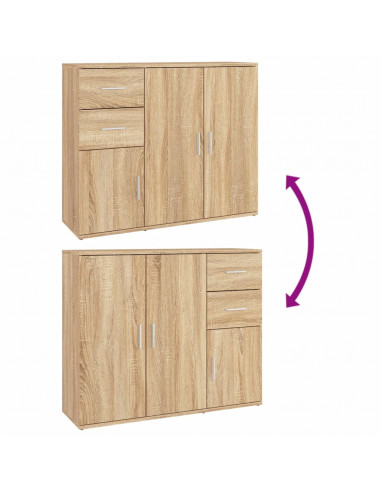 Credenza Rovere Sonoma 91x29,5x75 cm in Legno Multistrato