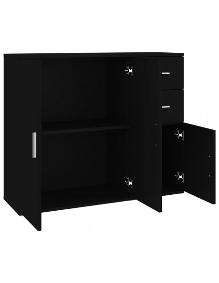 Credenza Nera 91x29,5x75 cm in Legno Multistrato