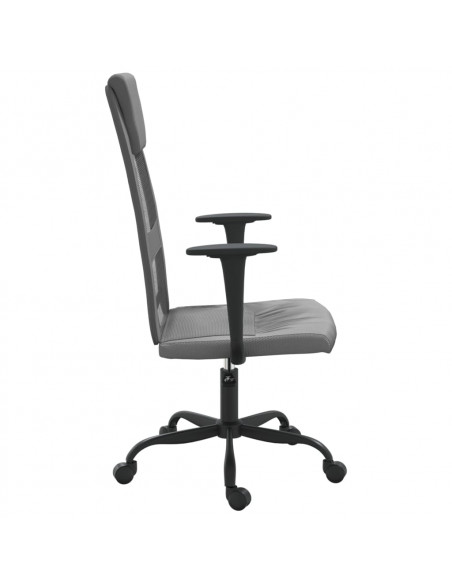 Sedia da Ufficio Altezza Regolabile Grigia in Rete e Similpelle