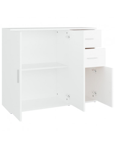 Credenza Bianca 91x29,5x75 cm in Legno Multistrato