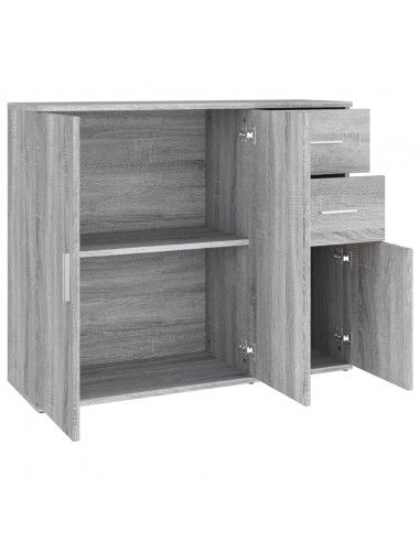 Credenza Grigio Sonoma 91x29,5x75 cm in Legno Multistrato