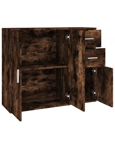 Credenza Rovere Fumo 91x29,5x75 cm in Legno Multistrato