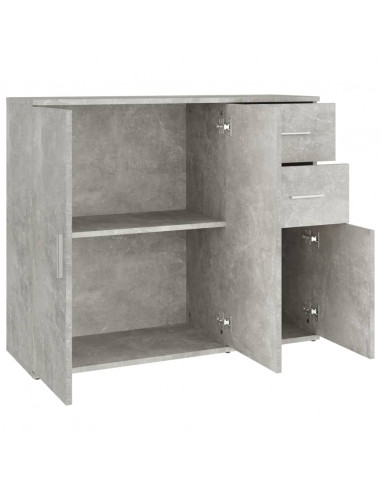 Credenza Grigio Cemento 91x29,5x75 cm in Legno Multistrato