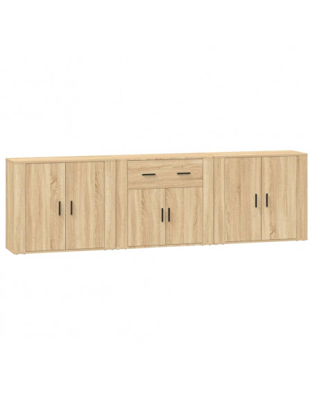 Credenze 3 pz Rovere Sonoma in Legno Multistrato