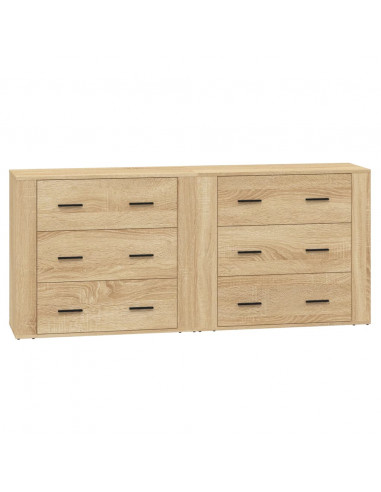 Credenze 2 pz Rovere Sonoma in Legno Multistrato