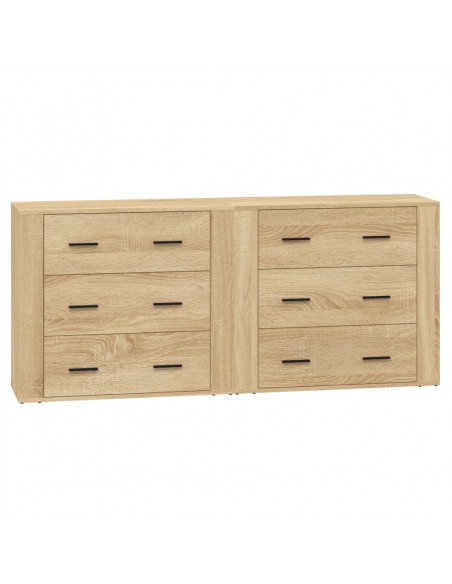 Credenze 2 pz Rovere Sonoma in Legno Multistrato