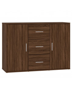 Credenza Rovere Marrone 91x29,5x65 cm in Legno Multistrato 2