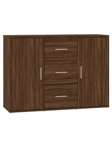 Credenza Rovere Marrone 91x29,5x65 cm in Legno Multistrato