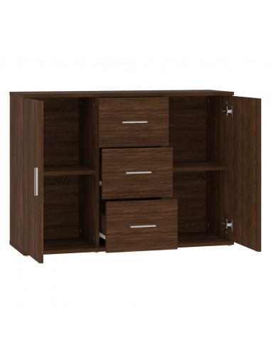 Credenza Rovere Marrone 91x29,5x65 cm in Legno Multistrato