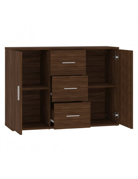 Credenza Rovere Marrone 91x29,5x65 cm in Legno Multistrato