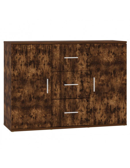 Credenza Rovere Fumo 91x29,5x65 cm in Legno Multistrato