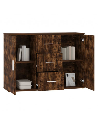 Credenza Rovere Fumo 91x29,5x65 cm in Legno Multistrato
