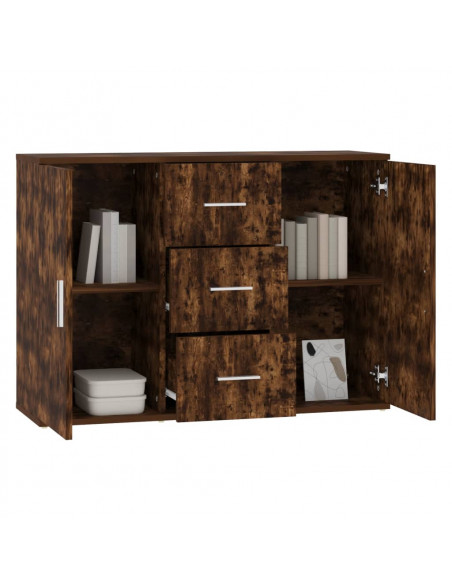 Credenza Rovere Fumo 91x29,5x65 cm in Legno Multistrato