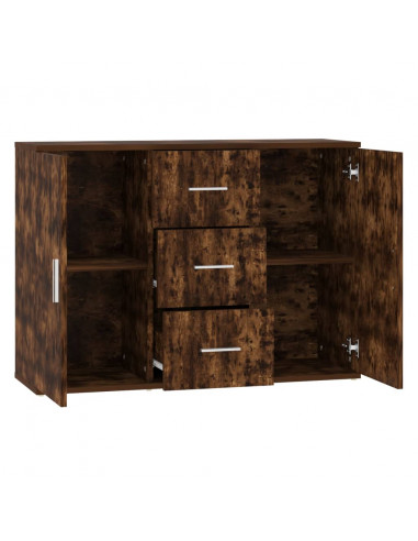 Credenza Rovere Fumo 91x29,5x65 cm in Legno Multistrato