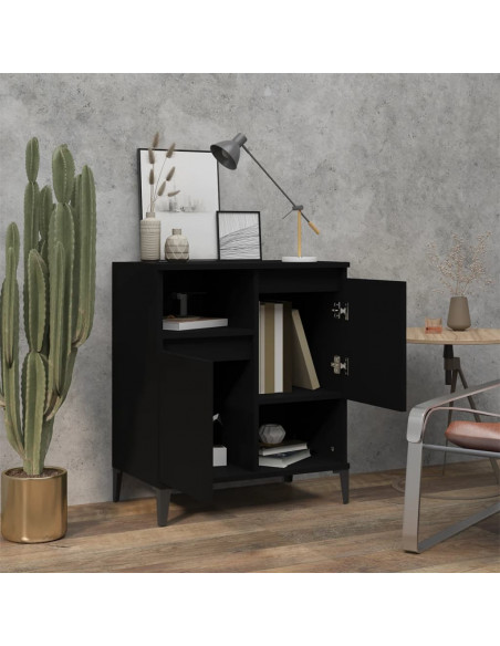 Credenza Nero 60x35x70 cm in Legno Multistrato