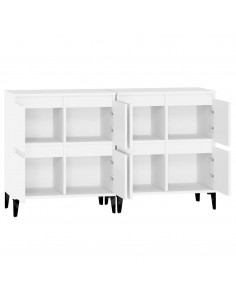 Credenze 2pz Bianche 60x35x70 cm in Legno Multistrato 2