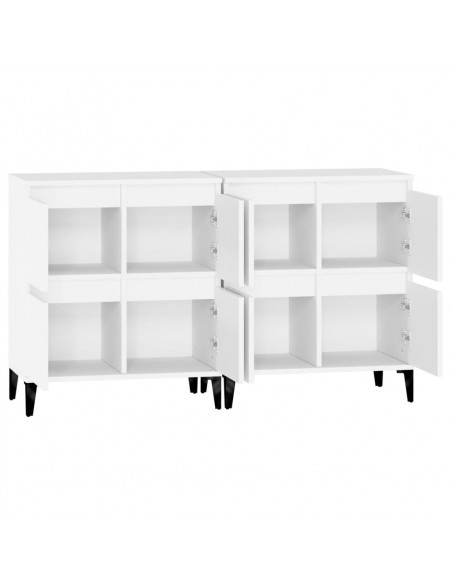 Credenze 2pz Bianche 60x35x70 cm in Legno Multistrato