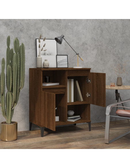 Credenza Rovere Marrone 60x35x70 cm in Legno Multistrato