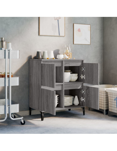Credenza Grigio Sonoma 60x35x70 cm in Legno Multistrato