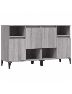 Credenze 2pz Grigio Sonoma 60x35x70 cm in Legno Multistrato 2