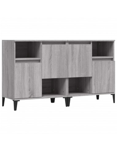 Credenze 2pz Grigio Sonoma 60x35x70 cm in Legno Multistrato