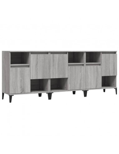 Credenze 3pz Grigio Sonoma 60x35x70 cm in Legno Multistrato