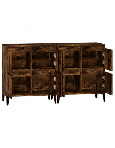 Credenze 2pz Rovere Fumo 60x35x70 cm in Legno Multistrato