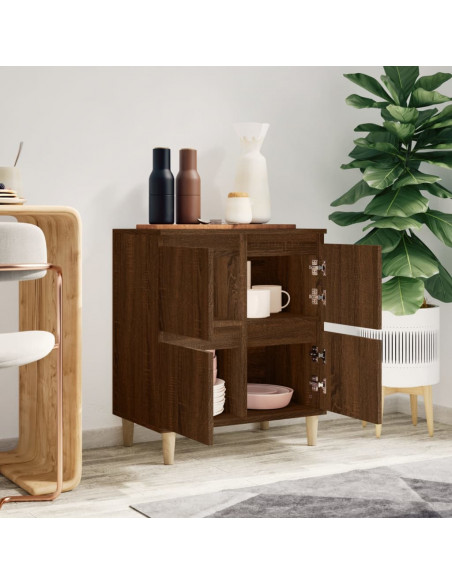 Credenza Rovere Marrone 60x35x70 cm in Legno Multistrato