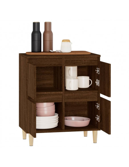 Credenza Rovere Marrone 60x35x70 cm in Legno Multistrato