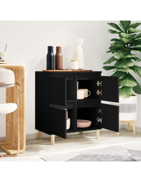 Credenza Nero 60x35x70 cm in Legno Multistrato