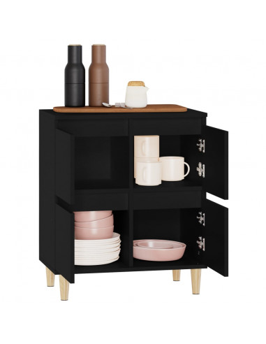 Credenza Nero 60x35x70 cm in Legno Multistrato